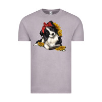 Vintage Zinc border collie with bandanna Vintage Tee - texasbilliewilder