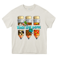Cream teach love inspire Heavy Core Tee - NancyCooperArtShop