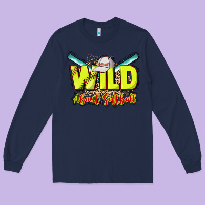 Wild About Softball Long Sleeve Tee Designed By Howdyjamesfarm