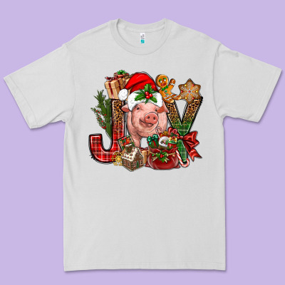 Joy Christmas With Pig Bbs Premium Tee Designed By Bundleandbundleshop