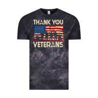 Cloud Black Thank You Veterans American Flag Patriotic Vintage Tee - baoMotion