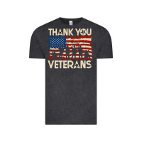 Vintage Black Thank You Veterans American Flag Patriotic Vintage Tee - baoMotion