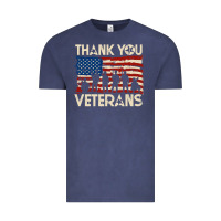 Vintage Denim Thank You Veterans American Flag Patriotic Vintage Tee - baoMotion