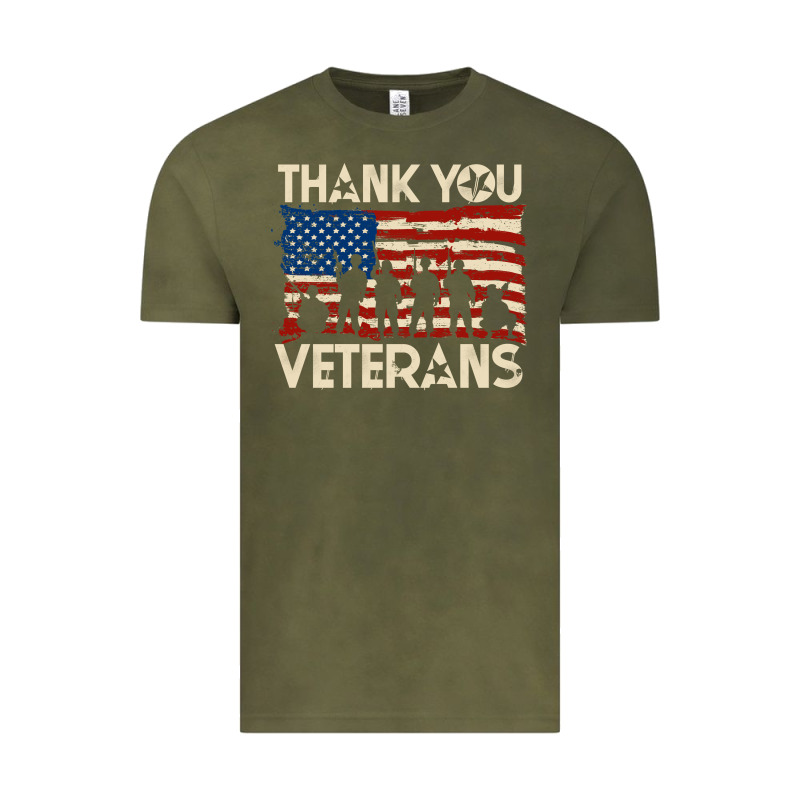 Thank You Veterans American Flag Patriotic Vintage Tee by baoMotion | Teevron