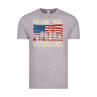 Vintage Zinc Thank You Veterans American Flag Patriotic Vintage Tee - baoMotion