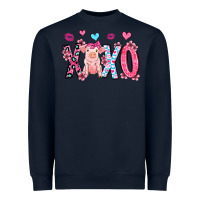 Navy xoxo pig olivia Heavyweight Sweatshirt - OliviaCreatesArt