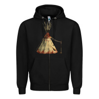 Black teepe tipi Zipper Hoodie - FaDigitalArtStudio