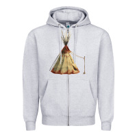 Heather Grey teepe tipi Zipper Hoodie - FaDigitalArtStudio