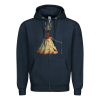 Navy teepe tipi Zipper Hoodie - FaDigitalArtStudio