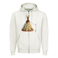 Oatmeal Heather teepe tipi Zipper Hoodie - FaDigitalArtStudio
