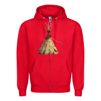 Red teepe tipi Zipper Hoodie - FaDigitalArtStudio