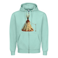 Seafoam teepe tipi Zipper Hoodie - FaDigitalArtStudio