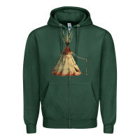 Sports Green teepe tipi Zipper Hoodie - FaDigitalArtStudio
