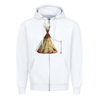 White teepe tipi Zipper Hoodie - FaDigitalArtStudio