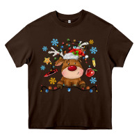 Chocolate Brown christmas deer school Heavy Core Tee - MaliasSmallBusiness