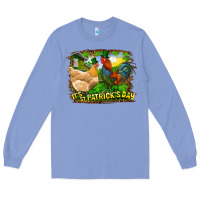 Colony Blue It's St. Patrick's Day Rooster And Chicken Long Sleeve Tee - RanaPortraitStore
