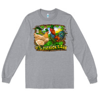 Heather Grey It's St. Patrick's Day Rooster And Chicken Long Sleeve Tee - RanaPortraitStore