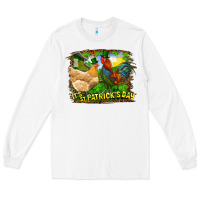 White It's St. Patrick's Day Rooster And Chicken Long Sleeve Tee - RanaPortraitStore
