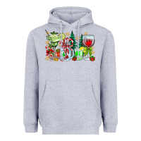 Heather Grey Christmas tequila Heavyweight Hoodie - CowhideDigitalArt
