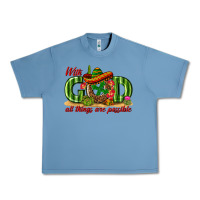 Pebble Blue With God All Things Are Possible Mexico Urban Heavy Tee - texasbilliewilder