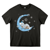 Snowman And Moon Heavy Core Tee | Teevron