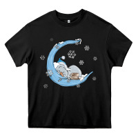 Black snowman and moon Heavy Core Tee - MaliasSmallBusiness