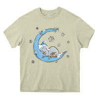 Mossy snowman and moon Heavy Core Tee - MaliasSmallBusiness