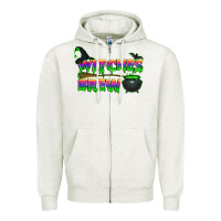 Oatmeal Heather witches brew Zipper Hoodie - BundleAndBundleShop