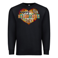 Black Happy Valentınes Day Premium Sweatshirt - CowhideDigitalArt