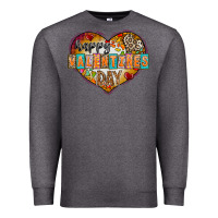 Charcoal Heather Happy Valentınes Day Premium Sweatshirt - CowhideDigitalArt