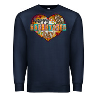 Navy Happy Valentınes Day Premium Sweatshirt - CowhideDigitalArt
