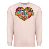 Pale Pink Happy Valentınes Day Premium Sweatshirt - CowhideDigitalArt