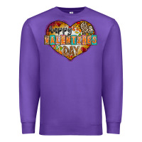 Purple Happy Valentınes Day Premium Sweatshirt - CowhideDigitalArt