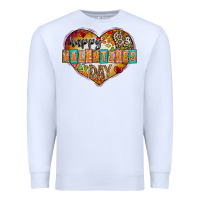 White Happy Valentınes Day Premium Sweatshirt - CowhideDigitalArt
