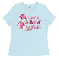 Baby Blue i am snow cute pink bbs Ladies Tee - BundleAndBundleShop