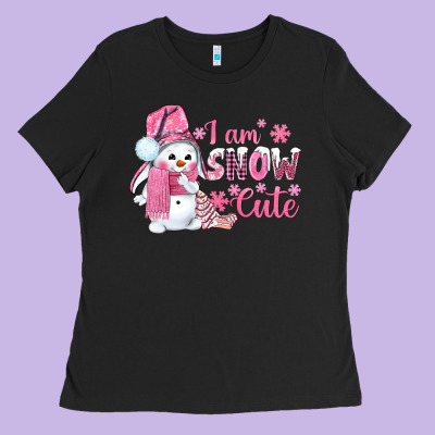 I Am Snow Cute Pink Bbs Ladies Tee Designed By Bundleandbundleshop