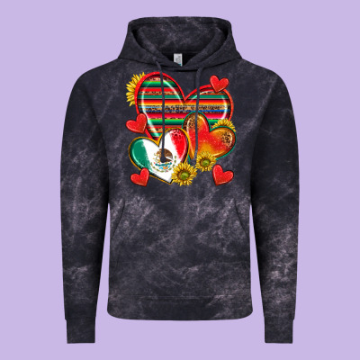 Mexican Hearts Vintage Hoodie Designed By Texasbilliewilder