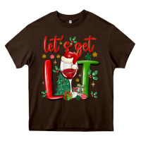 Chocolate Brown let's get lit Heavy Core Tee - MaliasSmallBusiness