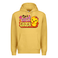 Antique Gold one cute chick Premium Hoodie - FaDigitalArtStudio