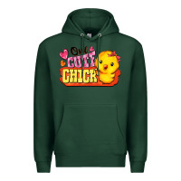 Sports Green one cute chick Premium Hoodie - FaDigitalArtStudio
