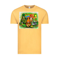 Vintage Mustard st patricks day gnomies with truck Vintage Tee - NancyCooperArtShop