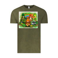 Vintage Olive st patricks day gnomies with truck Vintage Tee - NancyCooperArtShop