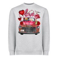 Heather Grey Western Valentines Day Truck Love Bird Letter Heavyweight Sweatshirt - FaDigitalArtStudio