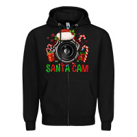 Black santa cam Zipper Hoodie - FaDigitalArtStudio
