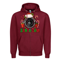 Burgundy santa cam Zipper Hoodie - FaDigitalArtStudio