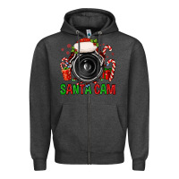 Charcoal Heather santa cam Zipper Hoodie - FaDigitalArtStudio