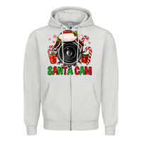 Dove Grey santa cam Zipper Hoodie - FaDigitalArtStudio