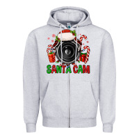 Heather Grey santa cam Zipper Hoodie - FaDigitalArtStudio