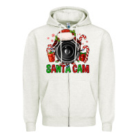 Oatmeal Heather santa cam Zipper Hoodie - FaDigitalArtStudio
