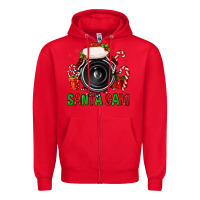 Red santa cam Zipper Hoodie - FaDigitalArtStudio